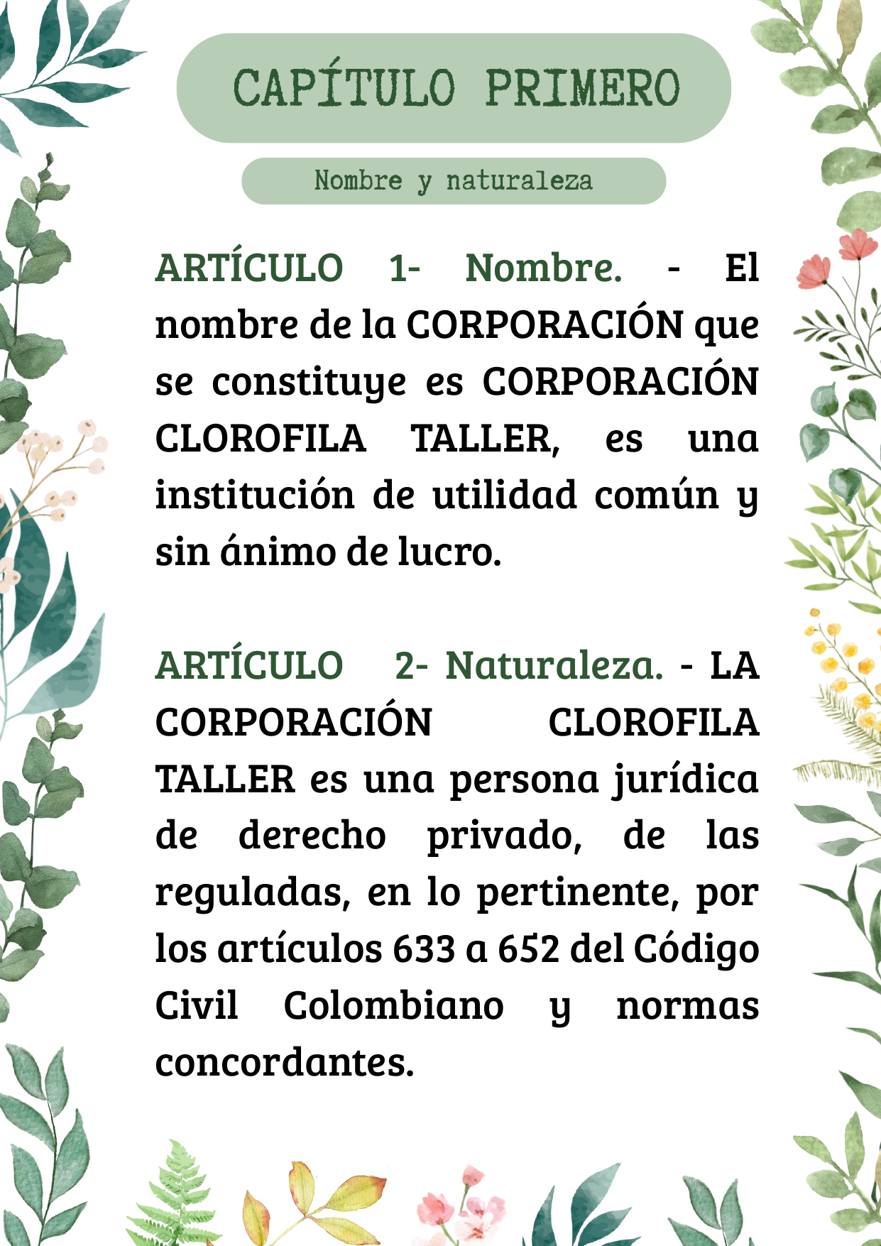 Página 2 de los estatutos