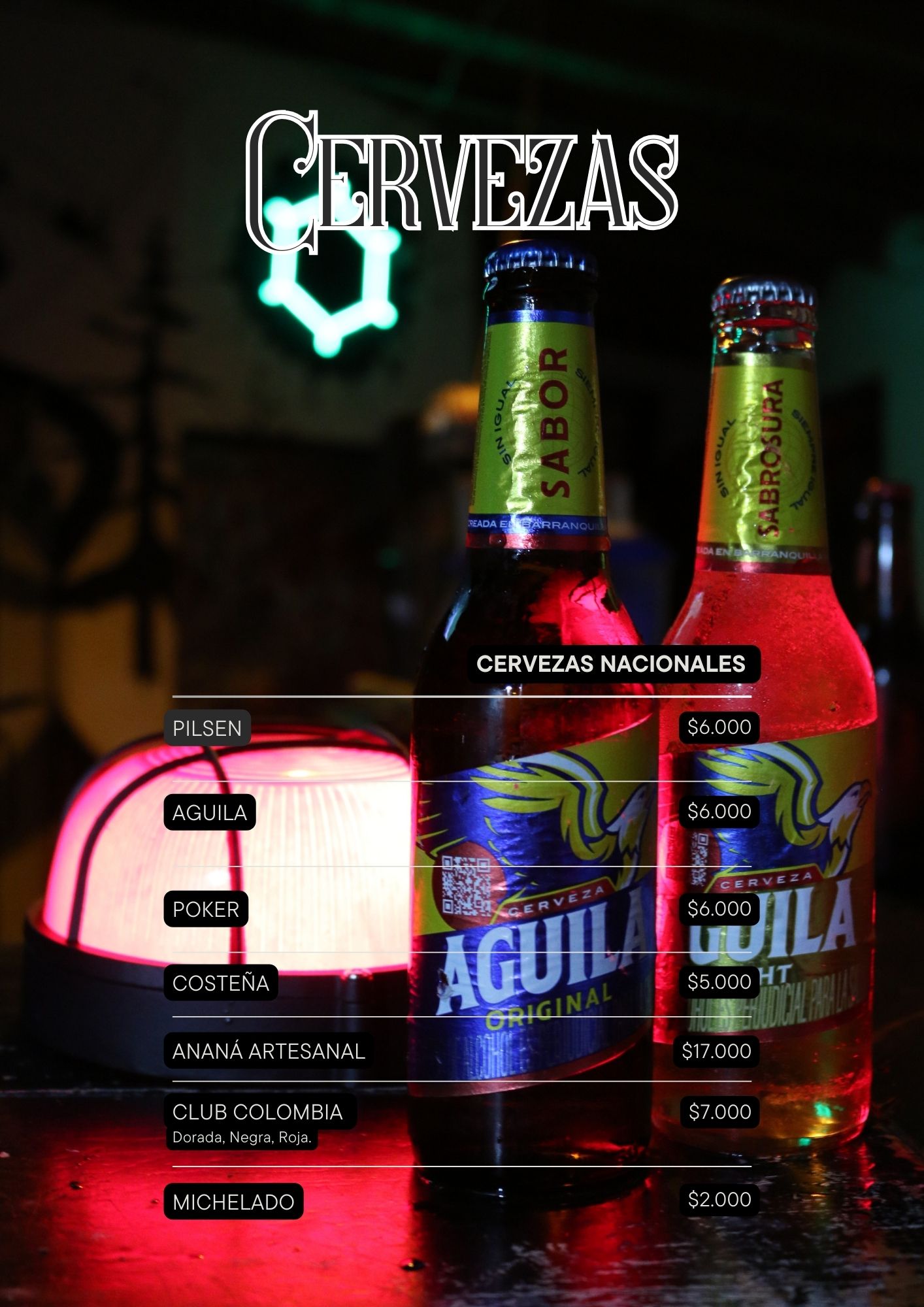 Página 2 del menú del bar