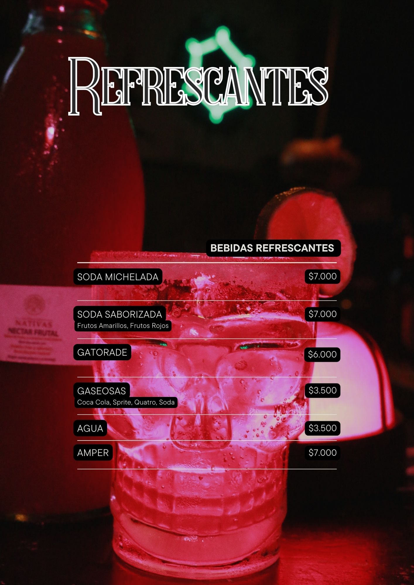 Página 3 del menú del bar