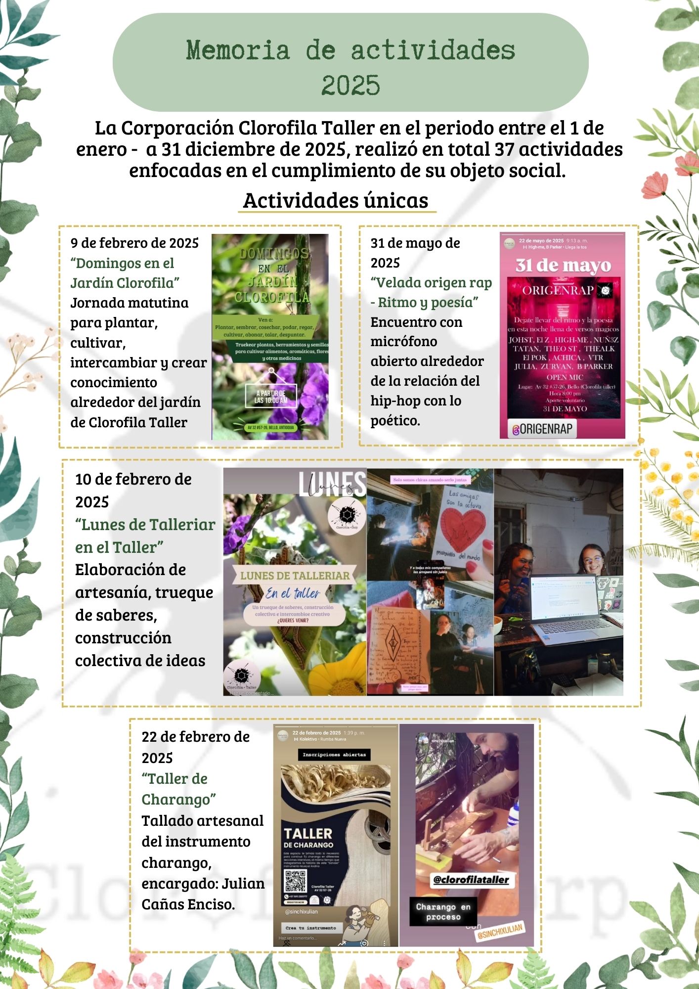 Página 1 del informe de gestión 2025